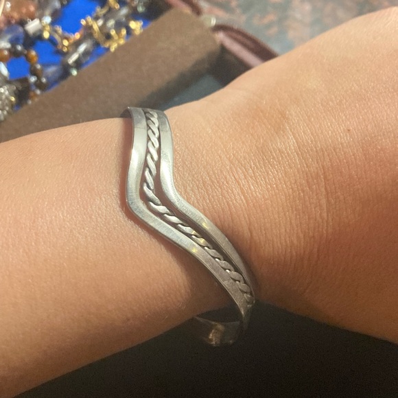 Vintage Jewelry - Navajo silver and gold bracelet.